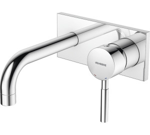 Monomando de lavabo empotrado caño 16 cm Cromado Tau